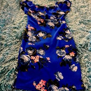 Off-The-Shoulder Floral Midi Dress
